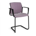 DAMS Santana cantilever chair with fabric seat, back and fixed arms - made to order-0