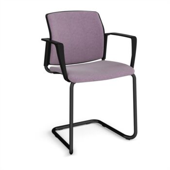 DAMS Santana cantilever chair with fabric seat, back and fixed arms - made to order-0