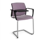 DAMS Santana cantilever chair with fabric seat, back, arms and writing tablet - made to order-29231