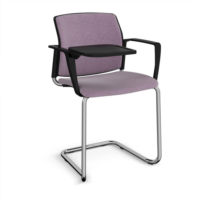 DAMS Santana cantilever chair with fabric seat, back, arms and writing tablet - made to order-29231