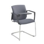 DAMS Santana cantilever chair with fabric seat, back, arms and writing tablet - made to order-29229
