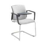 DAMS Santana cantilever chair with fabric seat, back, arms and writing tablet - made to order-29228