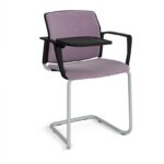 DAMS Santana cantilever chair with fabric seat, back, arms and writing tablet - made to order-29230