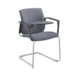 DAMS Santana cantilever chair with fabric seat, back, arms and writing tablet - made to order-29233