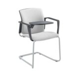DAMS Santana cantilever chair with fabric seat, back, arms and writing tablet - made to order-29226