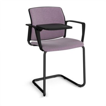DAMS Santana cantilever chair with fabric seat, back, arms and writing tablet - made to order-0