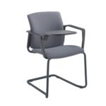 DAMS Santana cantilever chair with fabric seat, back, arms and writing tablet - made to order-29225