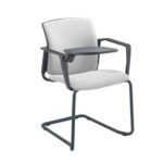DAMS Santana cantilever chair with fabric seat, back, arms and writing tablet - made to order-29227