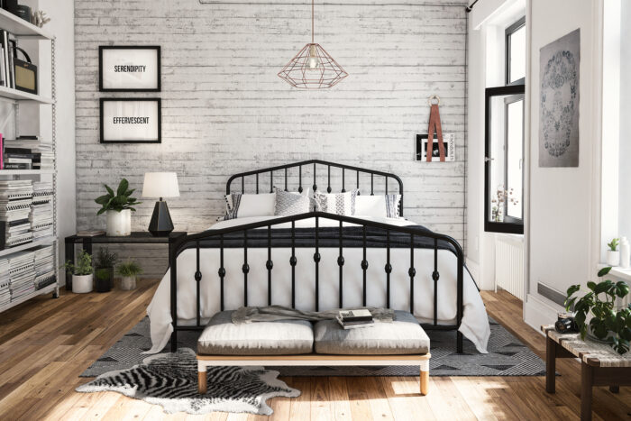 Dorel Novogratz Bushwick Metal Bed - King - Black-31750