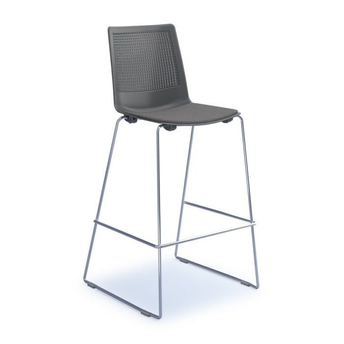 DAMS Harmony multi-purpose stool with seat pad and chrome sled frame -28018