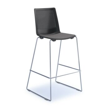 DAMS Harmony multi-purpose stool with seat pad and chrome sled frame -0