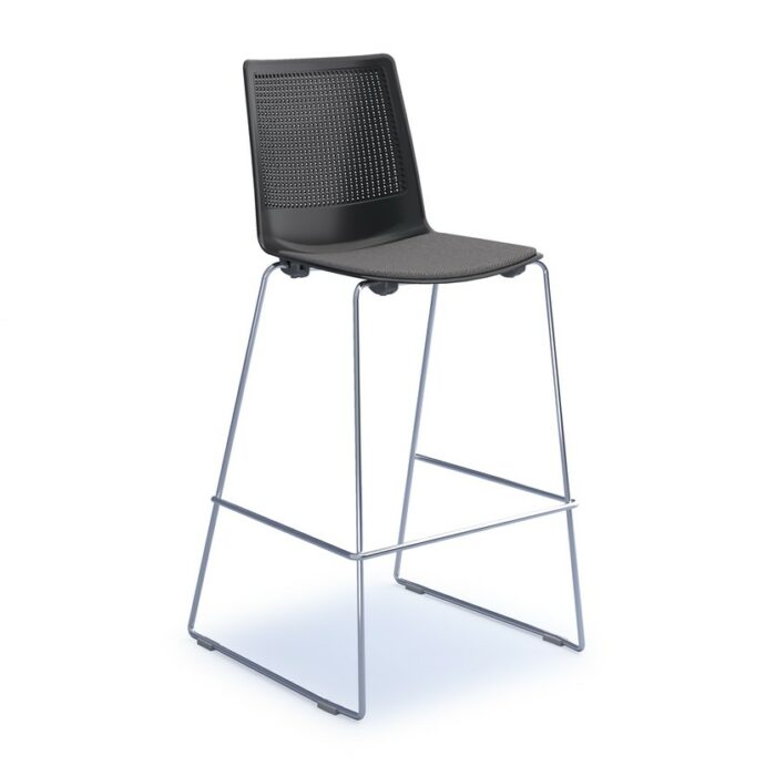 DAMS Harmony multi-purpose stool with seat pad and chrome sled frame -0