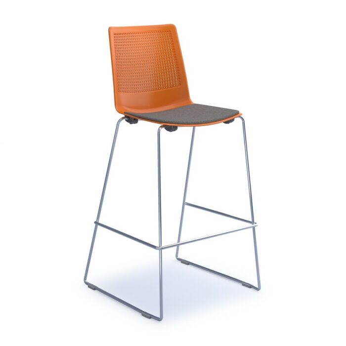 DAMS Harmony multi-purpose stool with seat pad and chrome sled frame -28021