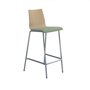 DAMS Fundamental dining stool with beech back, fabric seat and chrome frame - made to order fabric-0