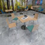 DAMS Fundamental dining stool with beech back, fabric seat and chrome frame - made to order fabric-28003