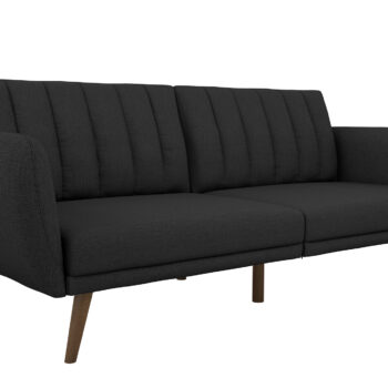 Dorel Novogratz Brittany Sofa Bed Wooden Legs - Linen - Dark Grey-0