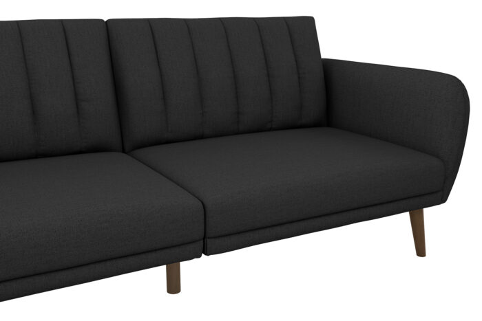 Dorel Novogratz Brittany Sofa Bed Wooden Legs - Linen - Dark Grey-31658