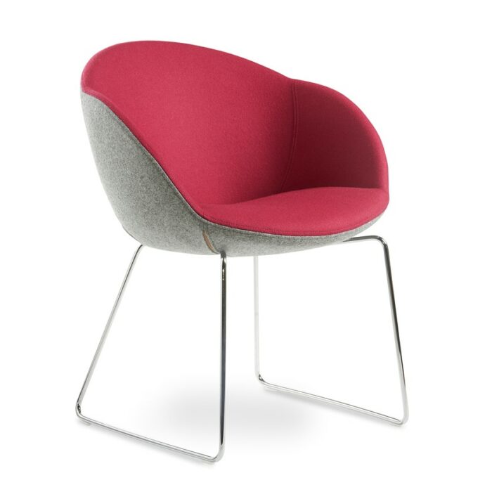 DAMS Joss single seater lounge chair with chrome sleigh base-0