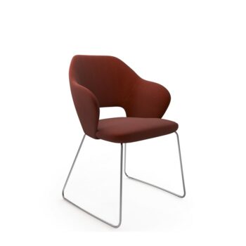 DAMS Jude single seater lounge chair with chrome sleigh frame-0