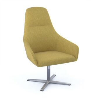 DAMS Juna fully upholstered high back lounge chair with 4 star aluminium swivel base with auto return - made to order-0