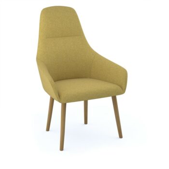 DAMS Juna fully upholstered high back lounge chair with 4 oak wooden legs - made to order-0