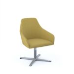 DAMS Juna fully upholstered medium back lounge chair with 4 star aluminium swivel base with auto return - made to order-0
