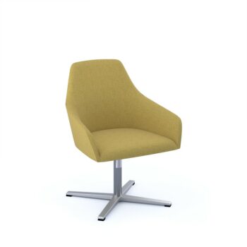 DAMS Juna fully upholstered medium back lounge chair with 4 star aluminium swivel base with auto return - made to order-0