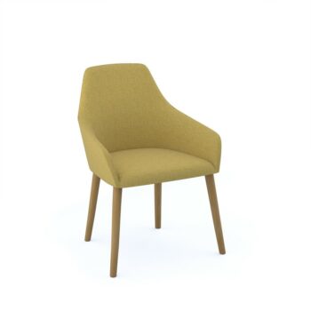 DAMS Juna fully upholstered medium back lounge chair with 4 oak wooden legs-0