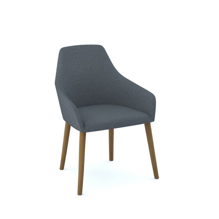 DAMS Juna fully upholstered medium back lounge chair with 4 oak wooden legs-30121
