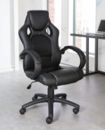 Dorel Alphason Daytona Faux Leather Racing Chair - Black-30270