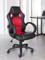 Dorel Alphason Daytona Faux Leather Racing Chair - Black With Red Insert-30290