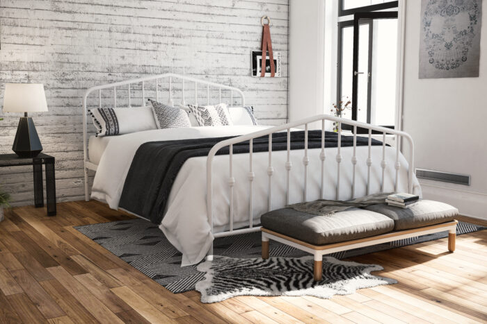 Dorel Novogratz Bushwick Metal Bed - Double - White-31729