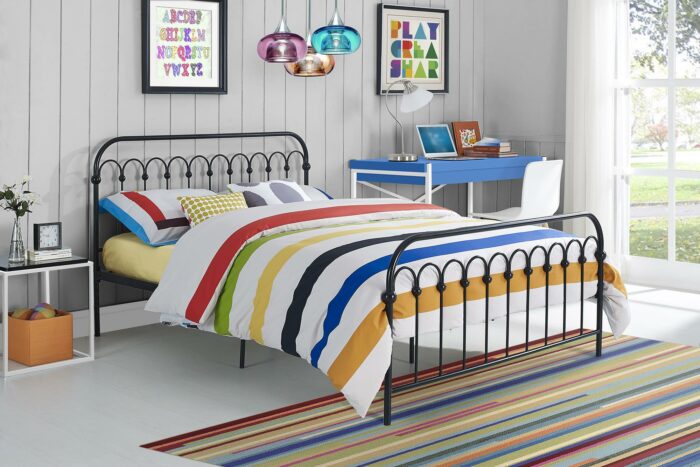 Dorel Novogratz Bright Pop Metal Bed - Double - Black-31708