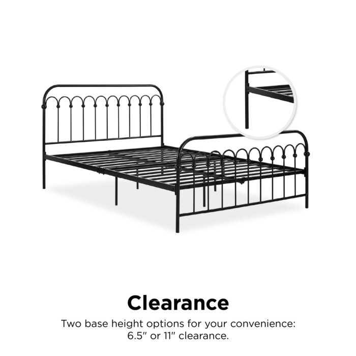Dorel Novogratz Bright Pop Metal Bed - Double - Black-31702