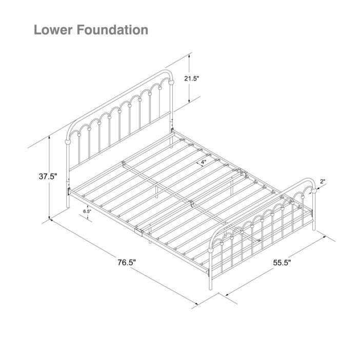 Dorel Novogratz Bright Pop Metal Bed - Double - Black-31707
