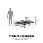 Dorel Novogratz Bright Pop Metal Bed - Double - Black-31701