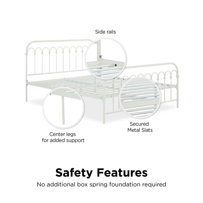 Dorel Novogratz Bright Pop Metal Bed - Double - White-31718