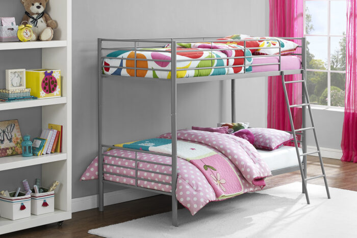 Dorel Bunk Bed Convertible - Single over Single - Silver Grey-31483