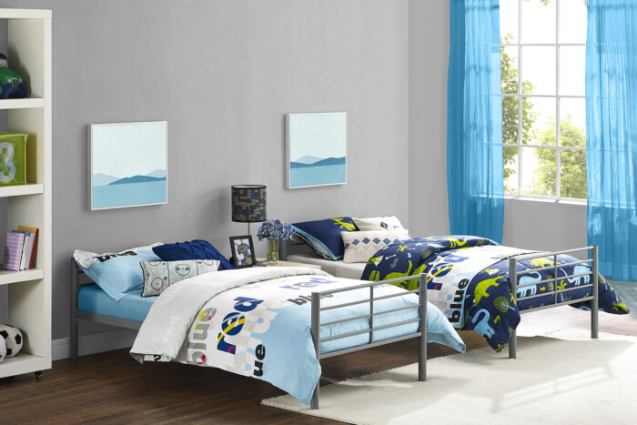 Dorel Bunk Bed Convertible - Single over Single - Silver Grey-31484