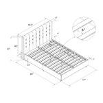 Dorel Emily Upholstered Linen Bed - Double - Grey-30691