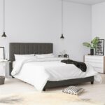 Dorel Emily Upholstered Linen Bed - King - Grey-30774