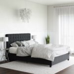 Dorel Emily Upholstered Linen Bed - King - Grey-30784