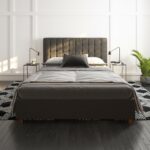 Dorel Emily Upholstered Linen Bed - King - Grey-30783