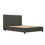 Dorel Emily Upholstered Linen Bed - King - Grey-30764