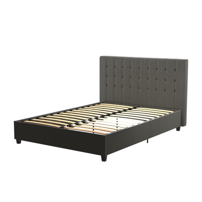 Dorel Emily Upholstered Linen Bed - King - Grey-30768