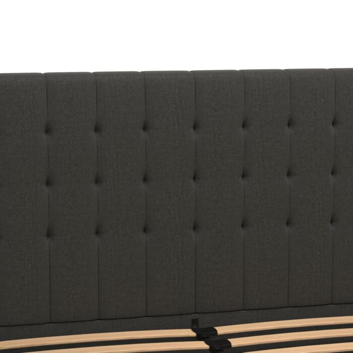 Dorel Emily Upholstered Linen Bed - King - Grey-30789