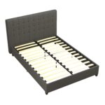 Dorel Emily Upholstered Linen Bed - King - Grey-30771