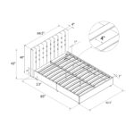 Dorel Emily Upholstered Linen Bed - King - Grey-30780