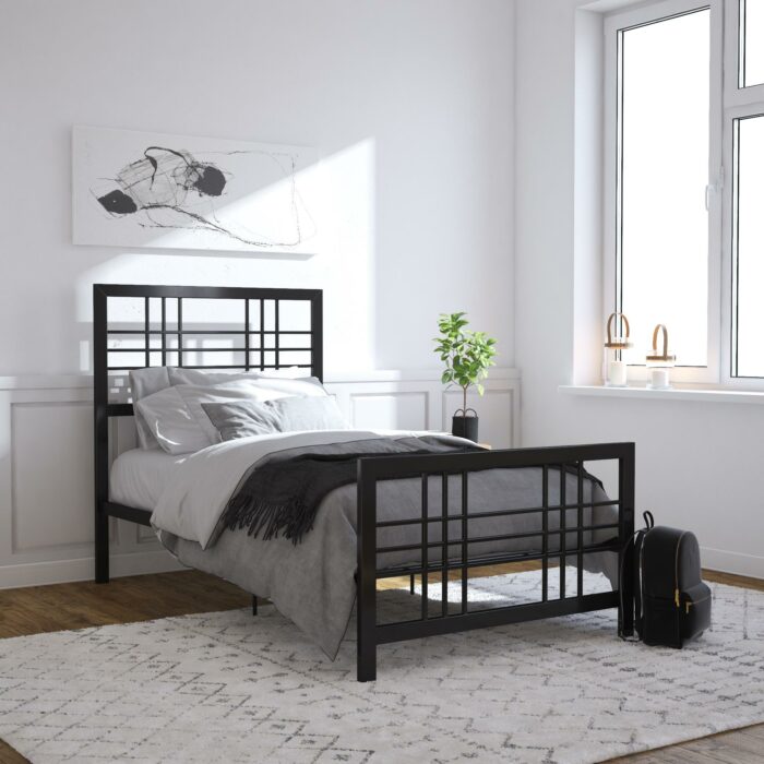 Dorel Burbank Metal Bed - Single - Black-30593