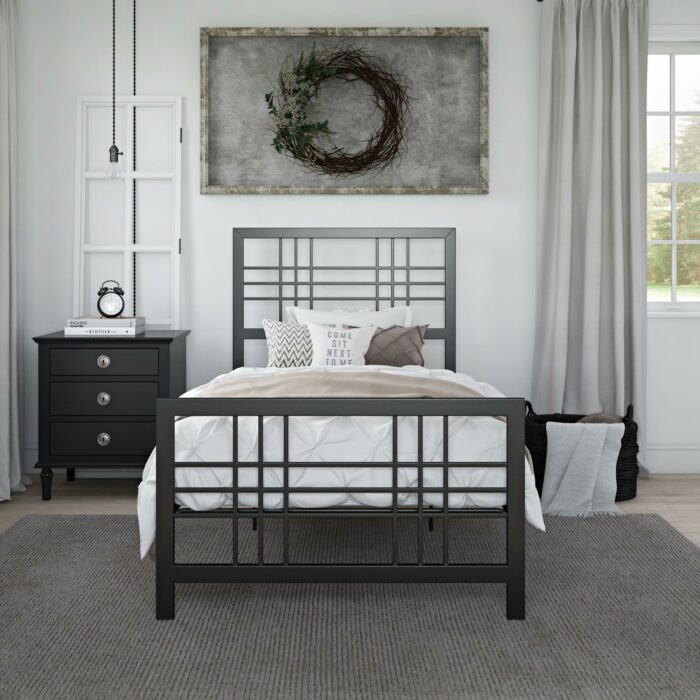 Dorel Burbank Metal Bed - Single - Black-30597